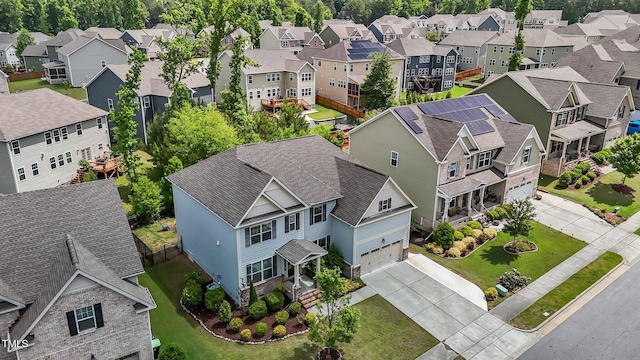 aerial perspective of suburban area