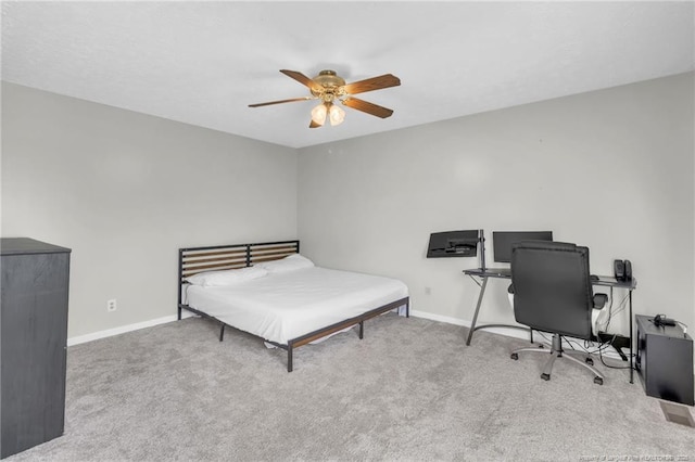 4725 Grandison Ct, Hope Mills, NC 28348 - carpeted bedroom with a desk, baseboards, and ceiling fan