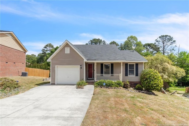 4725 Grandison Ct, Hope Mills, NC 28348 - view of front of property featuring covered porch, a garage, and concrete driveway
