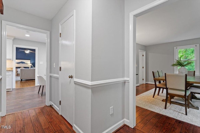 3418 Carriage Trl, Hillsborough, NC 27278 - hall with hardwood / wood-style floors and baseboards