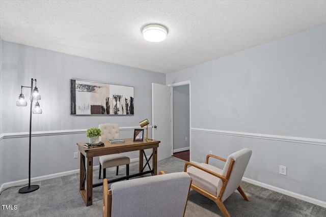3418 Carriage Trl, Hillsborough, NC 27278 - carpeted office space with a textured ceiling and baseboards