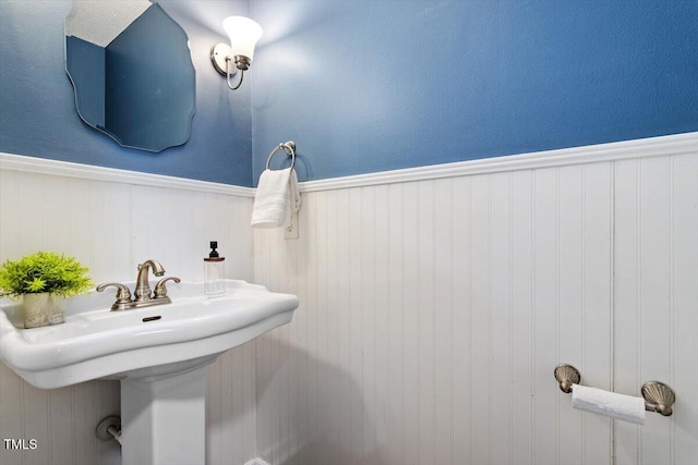 3418 Carriage Trl, Hillsborough, NC 27278 - bathroom with a wainscoted wall and a sink