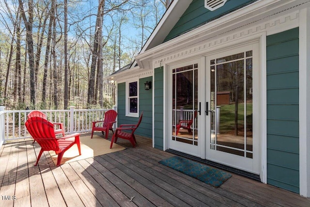 3418 Carriage Trl, Hillsborough, NC 27278 - wooden terrace featuring french doors