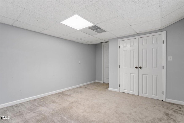 3418 Carriage Trl, Hillsborough, NC 27278 - finished below grade area with a drop ceiling, carpet floors, and baseboards