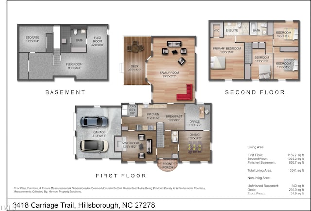 3418 Carriage Trl, Hillsborough, NC 27278 - property floor plan