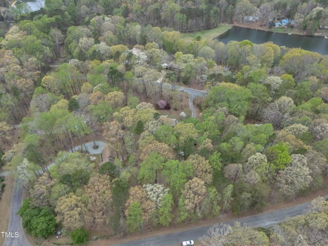3418 Carriage Trl, Hillsborough, NC 27278 - aerial view of property's location featuring a nearby body of water and a heavily wooded area