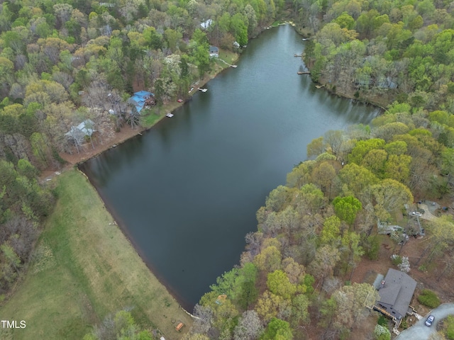 3418 Carriage Trl, Hillsborough, NC 27278 - aerial overview of property's location with a nearby body of water and a heavily wooded area