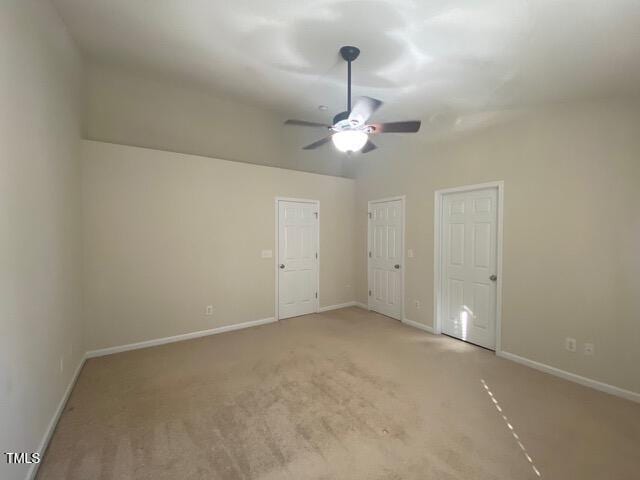 21 Suncrest Ct, Durham, NC 27703 - unfurnished bedroom with light carpet, baseboards, and a ceiling fan