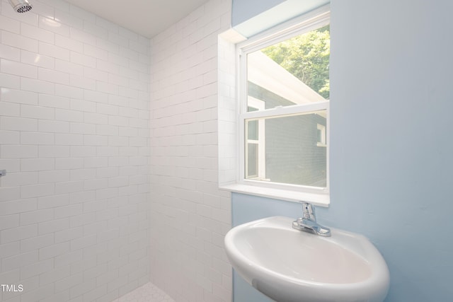1917 Tucker St, Burlington, NC 27215 - bathroom with a sink and a tile shower
