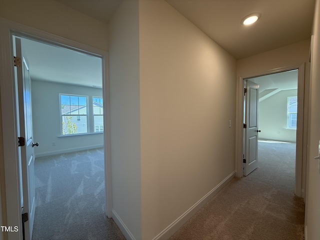 367 Whitley Ridge Dr, Clayton, NC 27527 - hallway with carpet flooring, baseboards, and recessed lighting