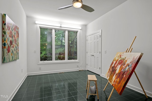 224 Crawford Rd, Hillsborough, NC 27278 - unfurnished room with ceiling fan, tile patterned flooring, and baseboards