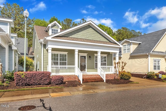 view of front facade featuring covered porch