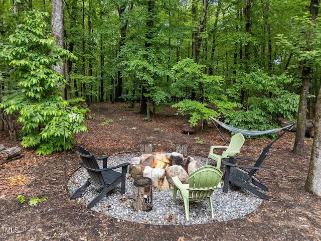 1115 Trailwood Dr, Raleigh, NC 27606 - view of yard featuring a fire pit