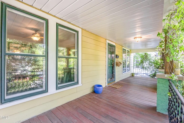 deck featuring covered porch