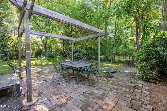 view of patio with outdoor dining area