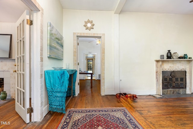 206 N State St, Raleigh, NC 27601 - hallway featuring hardwood / wood-style floors