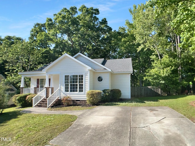 2747 Michelle Ct, Creedmoor, NC 27522 - ranch-style home with covered porch, crawl space, and roof with shingles