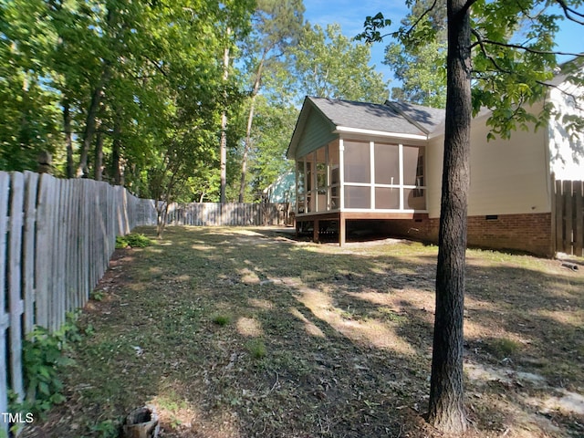 2747 Michelle Ct, Creedmoor, NC 27522 - fenced backyard featuring a sunroom