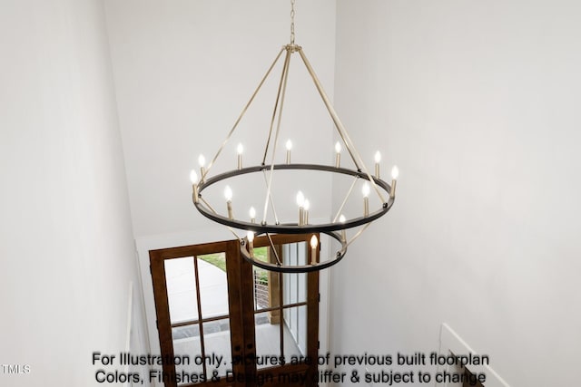 detailed view of a chandelier
