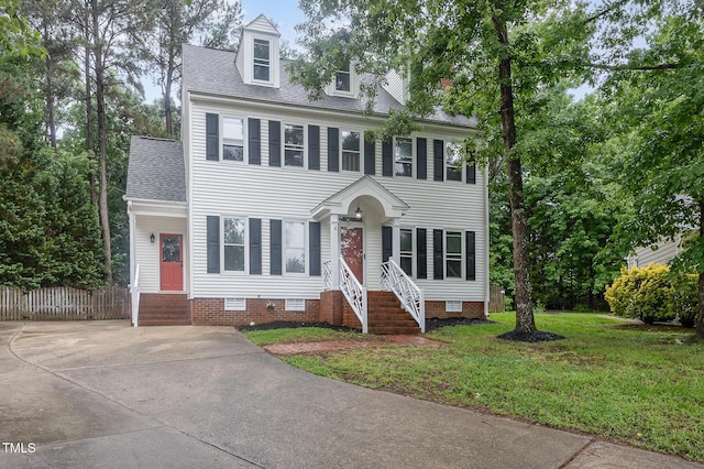 105 Houston Cir, Cary, NC 27513 - view of front of house featuring roof with shingles, crawl space, and entry steps