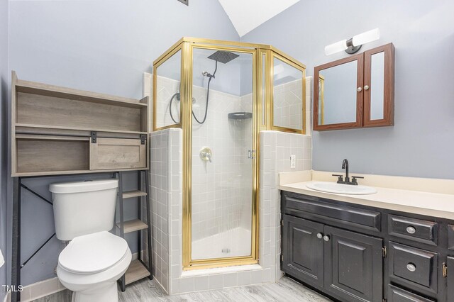 105 Houston Cir, Cary, NC 27513 - bathroom with a stall shower, toilet, and vanity