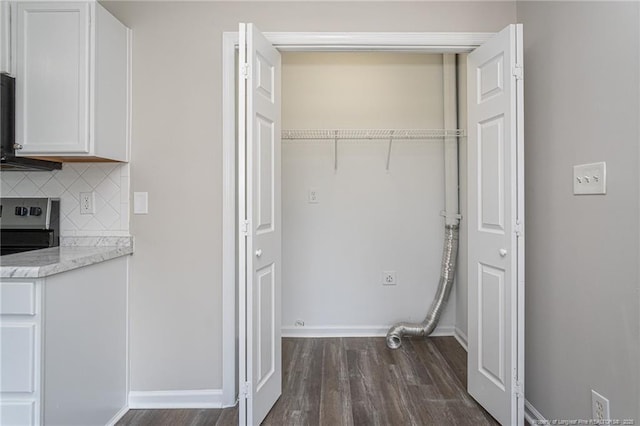 551 Hobson Rd, Raeford, NC 28376 - washroom with dark wood finished floors and baseboards