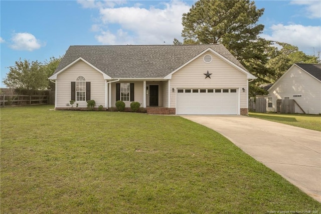 551 Hobson Rd, Raeford, NC 28376 - single story home featuring an attached garage, concrete driveway, roof with shingles, and brick siding