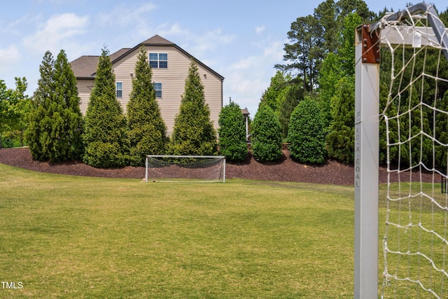 view of yard with a sport area