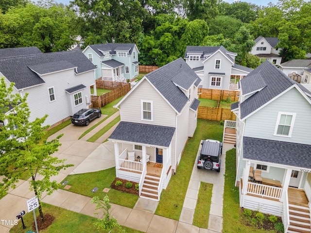 aerial view of residential area