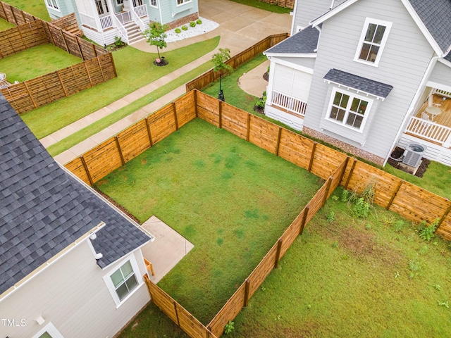 view of yard featuring cooling unit