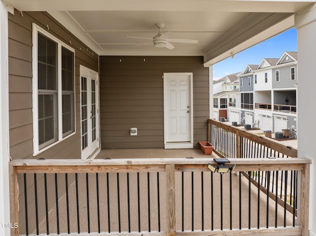 986 Gateway Commons Cir, Wake Forest, NC 27587 - wooden deck featuring ceiling fan and french doors