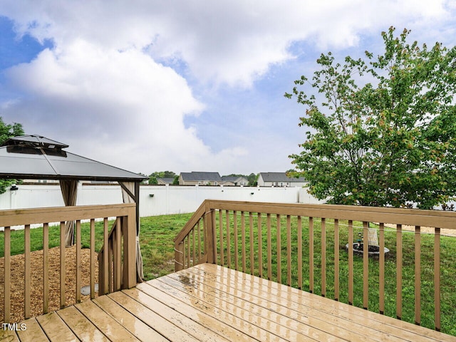 253 Middle Landing Dr, Smithfield, NC 27577 - wooden terrace featuring a gazebo