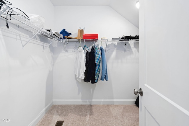 421 Wait Ave Unit 100, Wake Forest, NC 27587 - spacious closet featuring carpet flooring and vaulted ceiling