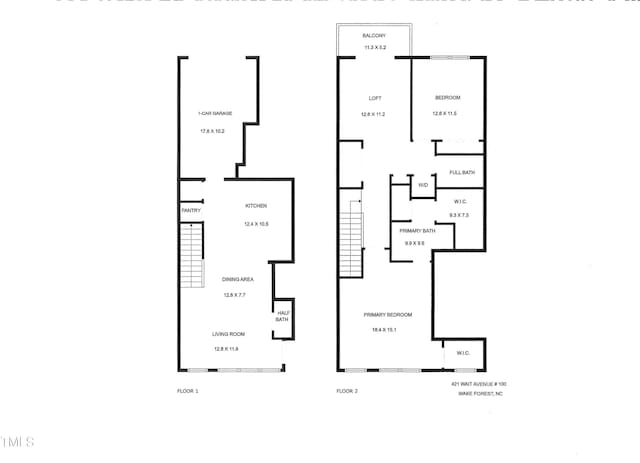421 Wait Ave Unit 100, Wake Forest, NC 27587 - floor plan / room layout