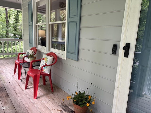 deck with a porch