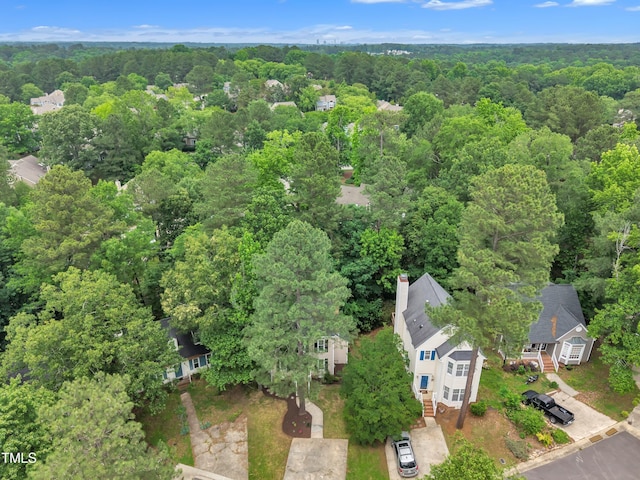 608 Cross Timbers Dr, Durham, NC 27713 - aerial view of property and surrounding area featuring a heavily wooded area