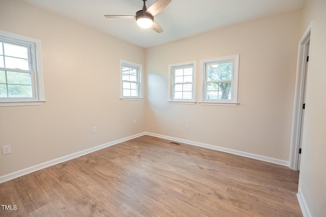 6 First St, Franklinton, NC 27525 - unfurnished room featuring healthy amount of natural light, light wood-style floors, ceiling fan, and baseboards