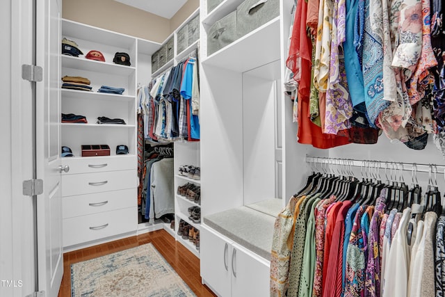 216 Colonial Ridge Dr, Pittsboro, NC 27312 - walk in closet with wood finished floors