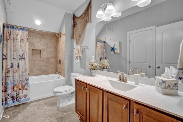 216 Colonial Ridge Dr, Pittsboro, NC 27312 - bathroom with toilet, vanity, shower / bath combo, and stone finish flooring