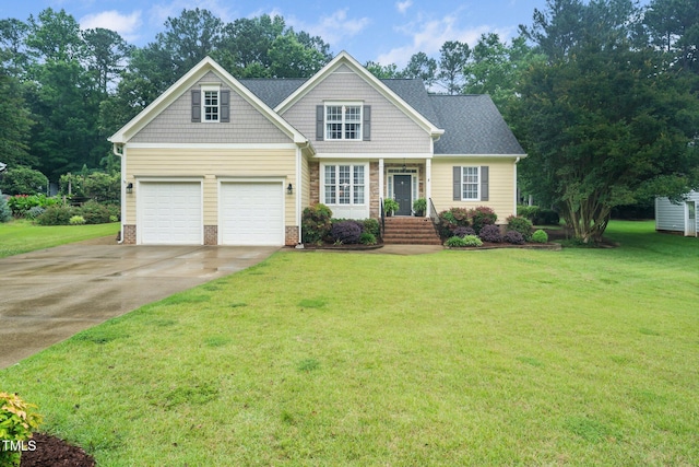 3916 Rustic Mill Dr, Apex, NC 27539 - view of front of property with driveway, a front lawn, and a garage