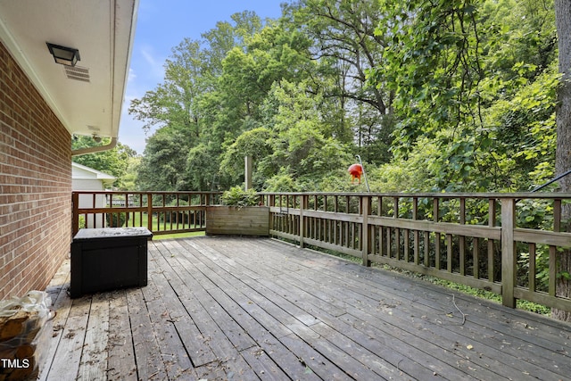 712 Beaver Dam Rd, Raleigh, NC 27607 - deck with view of wooded area