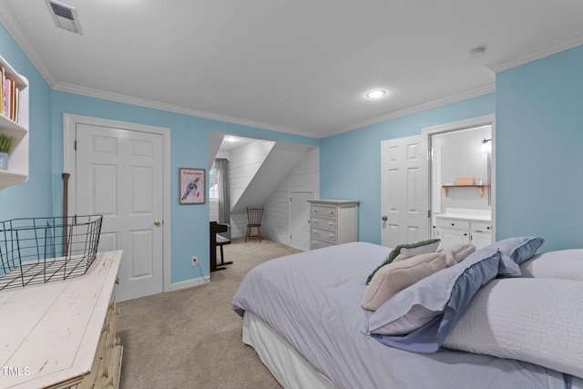 5308 Stableview Ct, Holly Springs, NC 27540 - bedroom with light carpet, ornamental molding, and recessed lighting