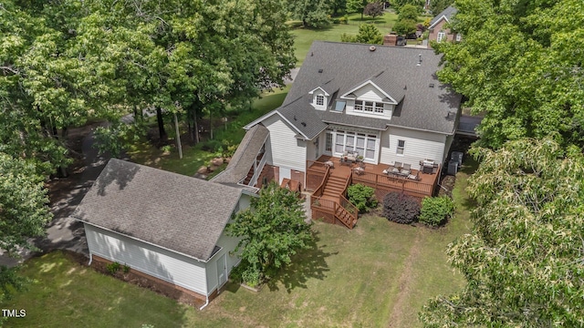 5308 Stableview Ct, Holly Springs, NC 27540 - view of subject property with a tree filled landscape