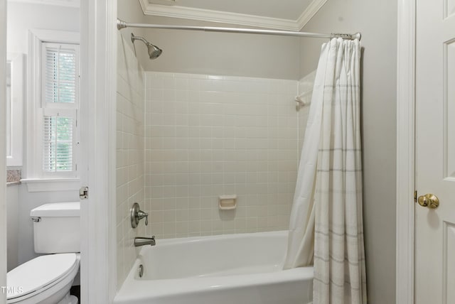 5308 Stableview Ct, Holly Springs, NC 27540 - bathroom with crown molding and shower / bath combo with shower curtain