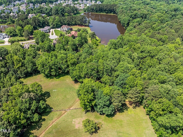5308 Stableview Ct, Holly Springs, NC 27540 - aerial view of a large body of water and a heavily wooded area