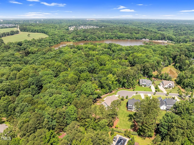 5308 Stableview Ct, Holly Springs, NC 27540 - bird's eye view of a heavily wooded area and a nearby body of water
