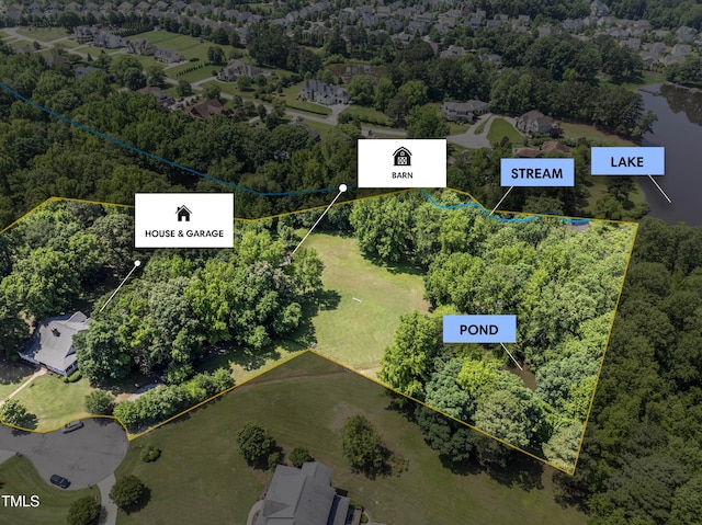 5308 Stableview Ct, Holly Springs, NC 27540 - aerial view of property's location with property parcel outlined