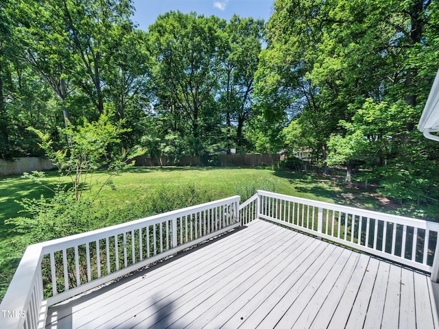 7605 Copper Mine Ln, Raleigh, NC 27615 - wooden deck with view of wooded area
