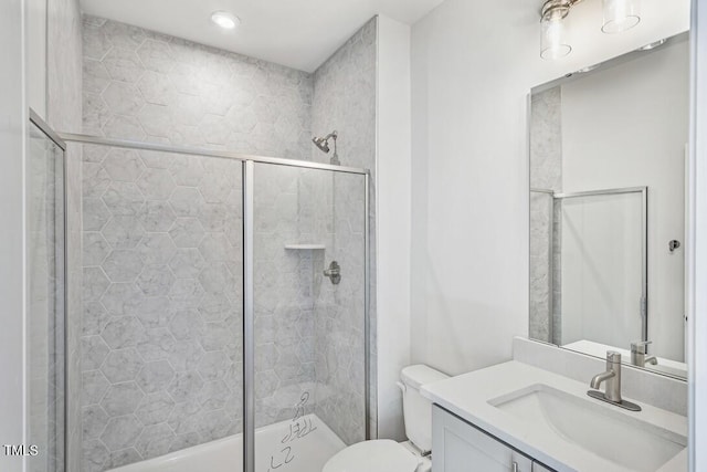 4611 Mint Leaf Ln, Raleigh, NC 27612 - full bath featuring a tile shower, toilet, and vanity