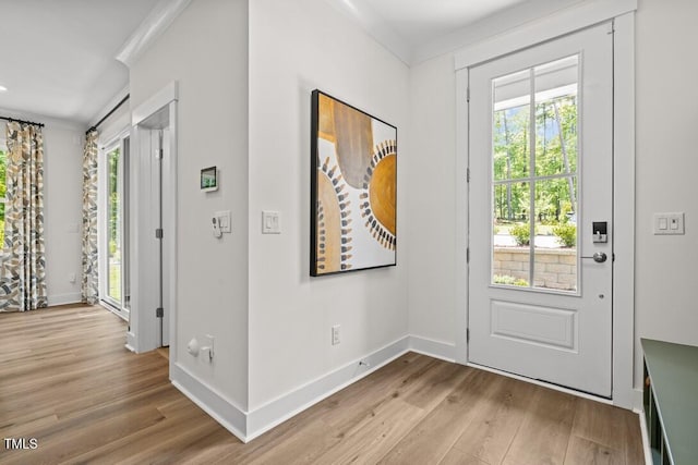 4611 Mint Leaf Ln, Raleigh, NC 27612 - foyer entrance with light wood-style floors and healthy amount of natural light